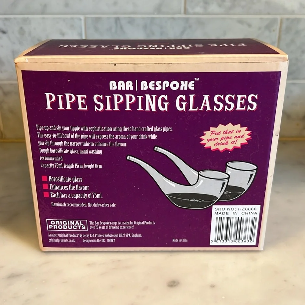 Bar Bespoke Set of 2 Sipping‎ Glasses Sit Upright Borosilicate Glass